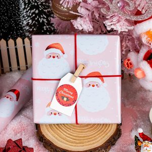 Merture <b>Pink</b> Santa Christmas Wrapping Paper 17 In X 32.8 Ft Eco-Friendly Gift <b>Wrap</b> For Holiday Crafting - Product Image 6
