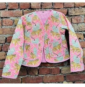 Veste matelassée en coton imprimée à la main, légère et chaude, vêtement d'extérieur artisanal traditionnel, confortable et élégante, idéale pour la superposition - Product Image 1