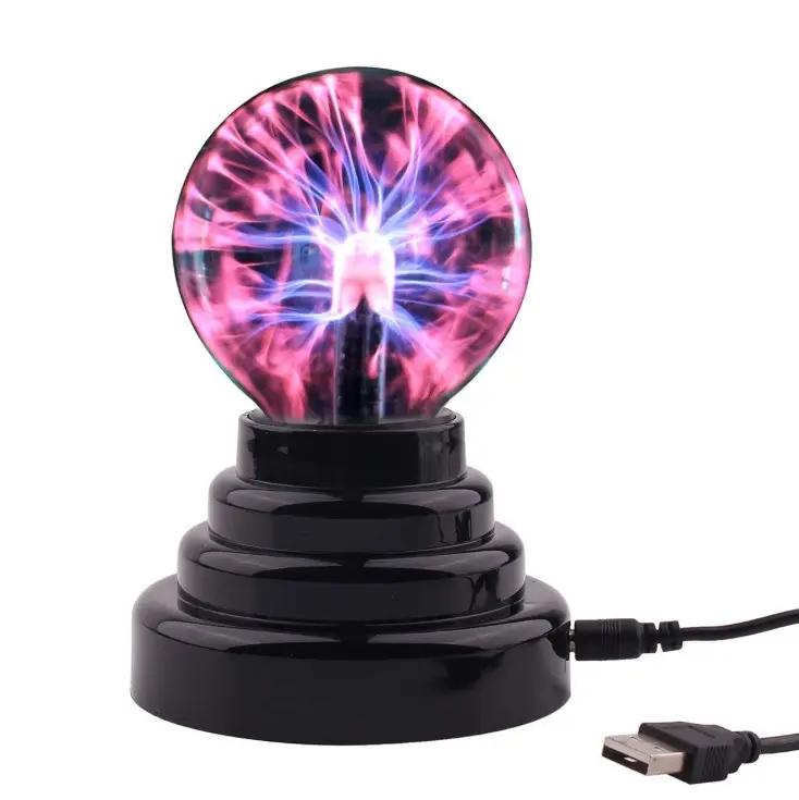 गर्म बिक्री अमेज़न विस्फोट मॉडल 3 इंच यूएसबी जादू इलेक्ट्रोस्टैटिक आयन गेंद माहौल प्रकाश बिजली गेंद रात को प्रकाश