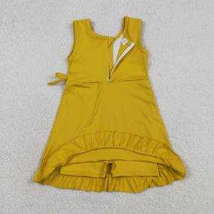 En stock: Vestido de yoga para bebés y niñas pequeñas, sin mangas, con cremallera y volantes, ropa deportiva de moda, ropa de boutique para bebés, ropa linda para hermanas. - Product Image 4