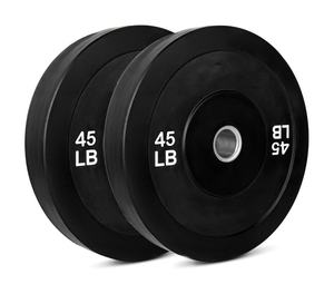 UNIQ karet hitam barbel pelat berat latihan angkat besi kompetisi Bumper piring untuk Angkat Berat - Product Image 1