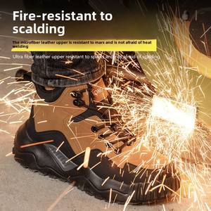 CHITED, botas de trabajo ligeras y transpirables a la moda para hombre, puntera de acero, zapatos de seguridad resistentes al desgaste antigolpes - Product Image 4