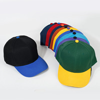 Casquette de baseball vierge bicolore 100 % polyester avec sangle réglable en velcro, logo brodé personnalisé, casquette promotionnelle structurée