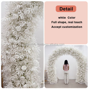 Arco de Flores para Boda de 240 cm, Decoración para Fiestas, Hojas Blancas Artificiales Naturales con Arco de Metal, Arco para Ceremonia de Boda - Product Image 3