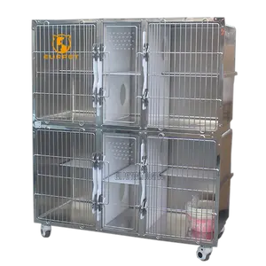 EURPET Veterinary 304 Stainless Steel Vet Dog or Cat 4 doors High class exquisite medical cage