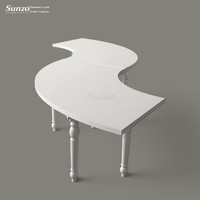 Tables en bois serpentin rustiques de style français pour mariages à la campagne et locations de banquets d'hôtel – Mobilier de jardin incurvé pour repas
