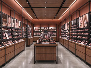 Custom Modern Wooden Cosmetic Display Shelves with <b>LED</b> <b>Lighting</b> for Luxury Beauty and Perfume Stores - Product Image 6