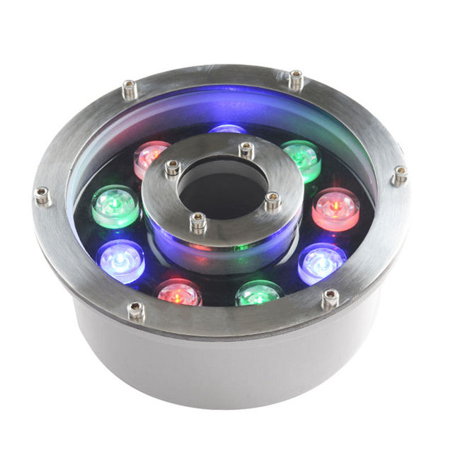 Factory Wholesale 6W 12V IP68 RGB Waterproof LED Fountain Lights Stainless Steel Pool Accessories for Outdoor Underwater