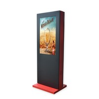AWSTOUCH Kiosque d'affichage extérieur sur pied de 75 pouces, IP65, résistant aux intempéries, métal, verre trempé, protection contre la foudre