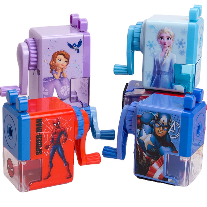 Мультяшная принцесса Микки Минни ручная точилка для карандашей София детская точилка для карандашей вращающаяся точилка