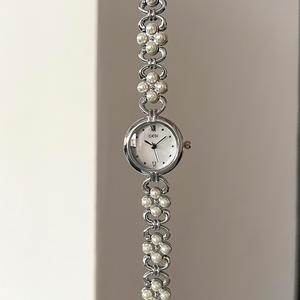 Montre à quartz pour femme avec chaîne de perles, élégante montre en nacre sertie de diamants, montre pour femme de style chinois - Product Image 2