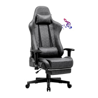 Chaise de jeu vidéo Zeus rouge RVB LED lumière du soleil Kuromi Massage Support lombaire Chaise de jeu PC à vendre avec haut-parleurs Blue Tooth