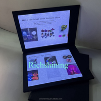 RICHSHINING Menu de table à 3 panneaux pliable et personnalisé avec rétro-éclairage LED pour restaurant