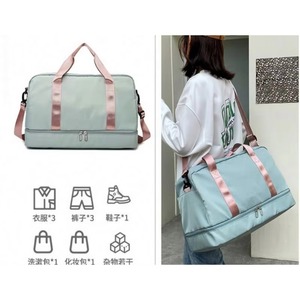 Ensemble de sacs de voyage sportifs imperméables en tissu Oxford pour femmes, avec fermeture éclair, sac de sport convertible, sac de week-end, échantillon gratuit, vente en gros - Product Image 3