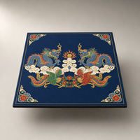 Tapis de mahjong américain élégant et pliable avec motif Dragon Impérial et Phénix, antidérapant, en caoutchouc, pour table