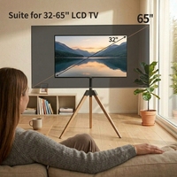 Support de sol pour téléviseur en acier laminé à froid réglable en hauteur avec base trépied pour écrans plats de 32 à 70 pouces pivotant