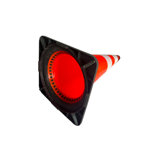 Chất lượng cao 75cm cam linh hoạt PVC giao thông đường nón với cơ sở cao su cao có thể nhìn thấy an toàn nón cho đường bộ và an toàn giao thông - Product Image 3