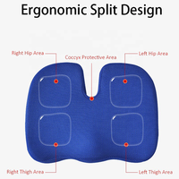 Coussin de siège orthopédique Bravo Gel amélioré en mousse à mémoire de forme avec gel pour le coccyx, coussin pour chaise de bureau