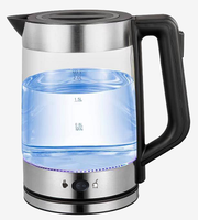 Bouilloire Électrique en Verre Sans Fil 1,8 L 1800W pour Cuisine, Théière avec Fonction Maintien au Chaud, Logo Personnalisé OEM Disponible