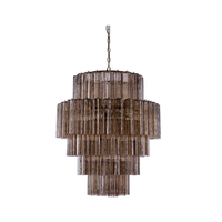 Luminaire Murano moderne personnalisé Lampe suspendue en verre gris fumée Lustre de décoration d'intérieur pour salon