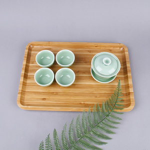 Simple Wooden Rectangular Serving <b>Tray</b> Bamboo Solid Wood Multi Functional Tea <b>Tray</b> For Home And Hotel Use - Product Image 4
