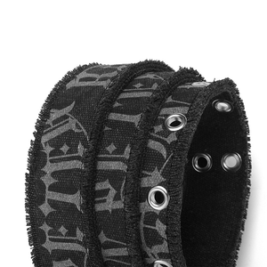 Sabuk kasual warna biru abu-abu hitam kustom baru 4.0Cm gesper Pin ganda Cetak penuh warna cuci tertekan sabuk pria - Product Image 6