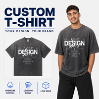T-shirt Homme en Coton Premium Effet Vieilli, Coupe Décontractée, Teint en Pièce, Épaules Tombantes, 250g, Mode Urbaine, Vente en Gros, OEM
