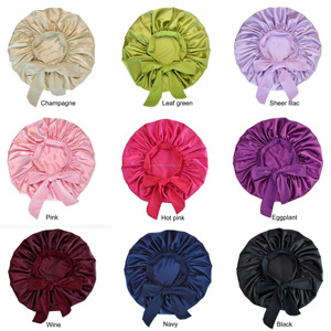 Mode soyeux réglable Satin <span class=keywords><strong>Bonnet</strong></span> avec cravate Designer cheveux personnalisé <span class=keywords><strong>bonnet</strong></span> de couchage femmes luxe tresses <span class=keywords><strong>bonnet</strong></span> de cheveux de haute qualité - Product Image 4