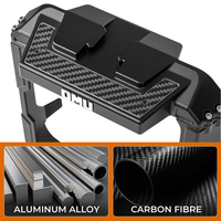 Protector de Lluvia para Espejo Retrovisor de Aluminio Negro y Fibra de Carbono OMU, Accesorios Todoterreno para Jeep Wrangler JL/JT