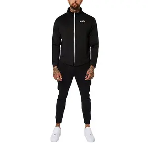 Custom make tracksuits gym slim fit poly tracksuits high quality tracksuits guangzhou factory