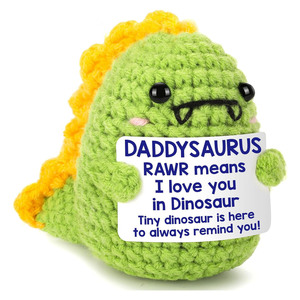 Cadeaux d'anniversaire de fête des pères pour <span class=keywords><strong>papa</strong></span> de fille fils Crochet fait à la main mignon petit <span class=keywords><strong>dinosaure</strong></span> cadeaux de fête des pères pour <span class=keywords><strong>papa</strong></span> - Product Image 2