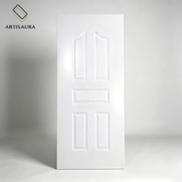 Revêtement de porte moulé en profondeur en MDF/HDF mélaminé, texture lisse, imperméable, pour projets hôteliers et villas (vente en gros)