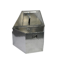 Boîte à outils trapézoïdale en alliage d'aluminium personnalisable, étanche, verrouillable avec entrée à clé et finition thermolaquée pour le rangement automobile