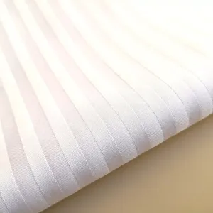 핫 세일 Fabric 면/Polyester 150gsm Combed Sateen Strips 침대 시트 Fabric