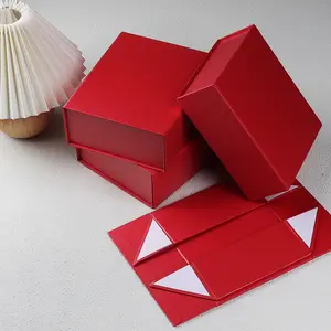 Luxury Printed Cosmetic Magnetic Folding Storage Paper Gift Box Packaging For Magnetic Paper Foldable Gift Box