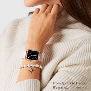 Cubierta de reloj de diamante de dos líneas con funda protectora de pantalla de cristal para <span class=keywords><strong>Apple</strong></span> <span class=keywords><strong>Watch</strong></span> Series <span class=keywords><strong>6</strong></span> 7 8 9 SE 40mm 41mm 44mm 45mm - Product Image 6