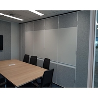 Cloison Opérable Mobile Acoustique Amovible en MDF Pliable avec Portes pour Bureau