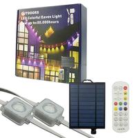 Lampes d'extérieur permanentes à énergie solaire, lumière RVB intelligente de 32,8 pieds IP68 étanche pour décorations d'Halloween et de Noël