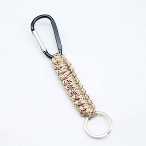 Mousqueton porte-clés en alliage de zinc noir à dégagement rapide, avec corde tressée à sept brins, pour parapluie d'extérieur et accrochage de clés, en gros - Product Image 2