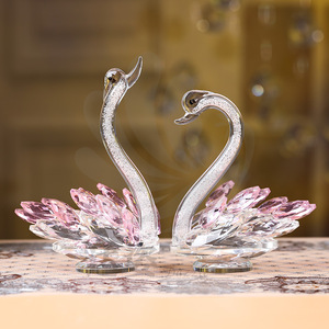 Decoraciones de cisnes de cristal, cristal artificial, regalo de San Valentín para decoración del hogar y dormitorio - Product Image 1