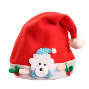 8230671 थोक मूल्य कम moq फैशन लोकप्रिय डिजाइन रेड क्रिसमस सजावट टोपी
