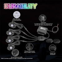 Lumières LED RGB sous voiture, 4, 6, 8 ou 12 pods, contrôle par télécommande RF et application téléphonique, IP68