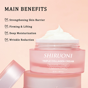 Crème Visage Vegan Personnalisée Éclaircissante Anti-Rides avec Triple Collagène et Acide Hyaluronique pour Hydrater et Renforcer la Barrière Cutanée - Product Image 2