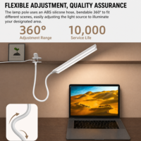 Lampe de bureau LED à bouton tactile, gradation/ajustement des couleurs, anti-éblouissement, construction métallique, alimentation CA, design contemporain, CRI 95 élevé, protection des yeux