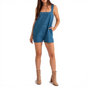 Jeans de Mezclilla de Alta Calidad con Diseño Personalizado, Lavado Azul, Cuello Cuadrado, Ecológicos, Transpirables, Estilo Vintage, para Mujer - Product Image 1