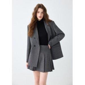 Ensemble <span class=keywords><strong>pantalon</strong></span> <span class=keywords><strong>tailleur</strong></span> pour <span class=keywords><strong>femme</strong></span> MIER XW1921+C217, en velours uni tissé laine/rayonne, à bouton unique, anti-plis, col en V, coupe complète - Product Image 3