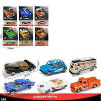 Ensemble promotionnel de voitures miniatures de course à rétrofriction en métal moulé sous pression 1:64, emballage en boîte couleur