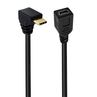 Câble de charge USB-C à angle réglable, câble convertisseur Duttek USB 3.1 Type C mâle vers Mini USB (Mini B) femelle, 0,25 m
