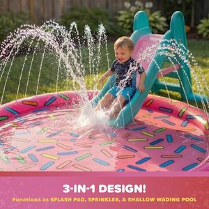 Aspersor de Agua en Forma de Donut de 60 Pulgadas, 3 en 1, para Niños Pequeños, Juegos Acuáticos de Verano en el Patio Trasero - Product Image 6