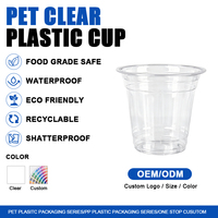 Vente en gros de gobelets en plastique transparent recyclables de plusieurs tailles (12 oz/14 oz/18 oz/24 oz), en matériau PET, pour boissons froides à emporter